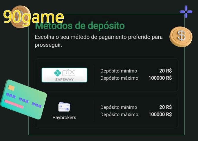 O cassino 90gamebet oferece uma grande variedade de métodos de pagamento